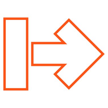 Çekme oku şu ince çizgi vektör simgesi