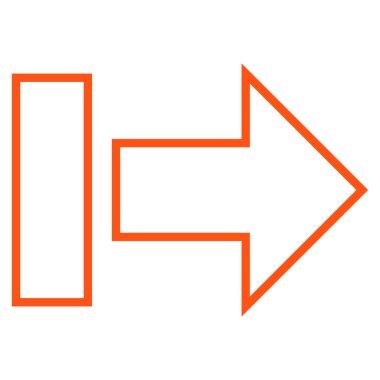 Çekme oku sağ kontur vektör simgesi