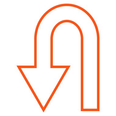 Dönüş Oku kontur vektör simgesi