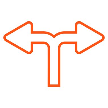 Ok sol şu ince çizgi vektör simgesi bölme