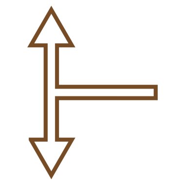 Kontur vektör simgesi aşağı yukarı çatallanma ok