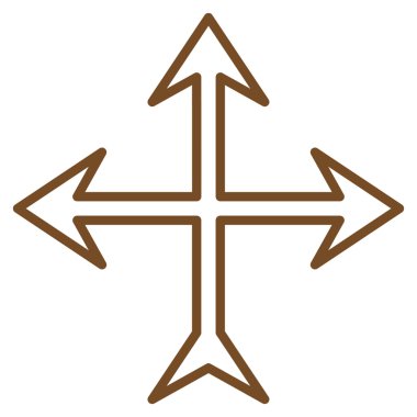 Kavşak okları anahat vektör simgesi