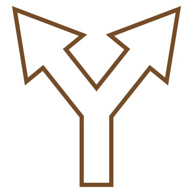 Kavşak ok sol doğru anahat vektör simgesi