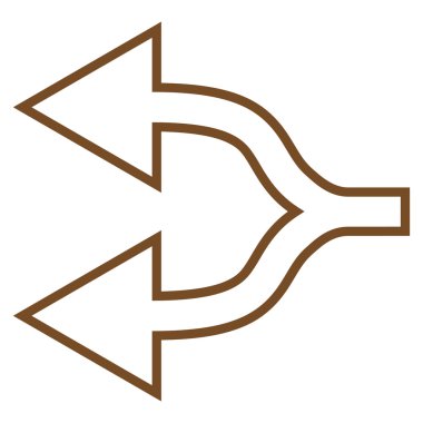 Kavşak ok sol kontur vektör simgesi