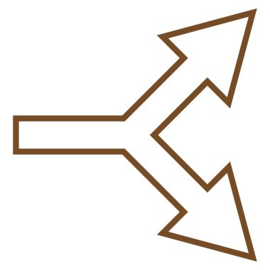 Kavşak ok sağ kontur vektör simgesi