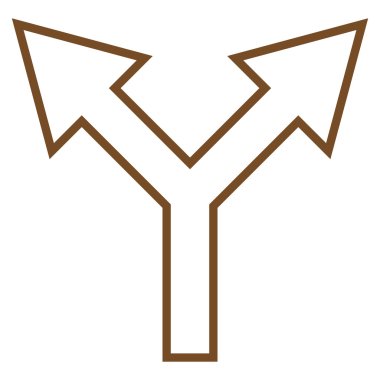 Kontur vektör simge yukarı kavşak ok