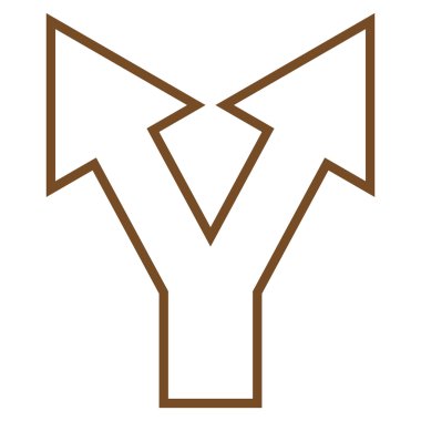 İnce çizgi vektör simge yukarı kavşak ok