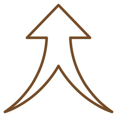 İnce çizgi vektör simge yukarı ok birleştirme