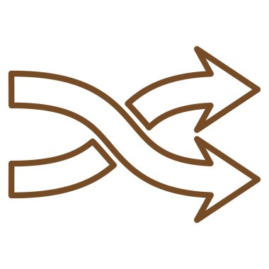 Okları yatay kontur vektör simge mix