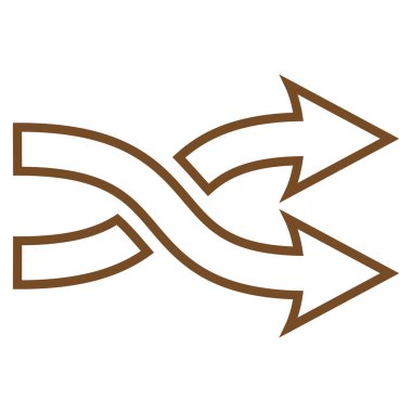 Okları yatay anahat vektör simge mix