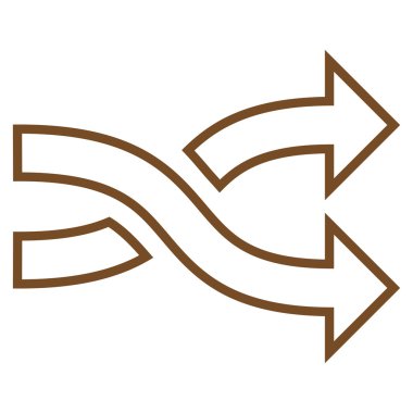 Okları yatay kontur vektör simge mix