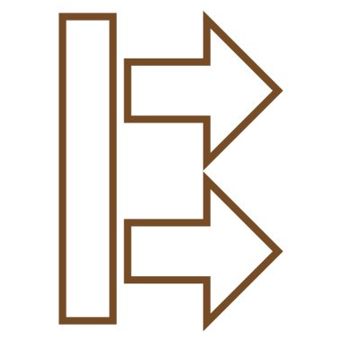 Oklar sağ kontur vektör simgesi hareket