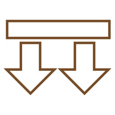 Kontur aşağı okları simge vektör taşımak