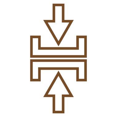 Basınç okları dikey kontur vektör simgesi