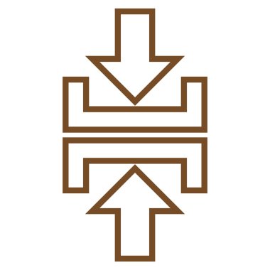 Basınç okları dikey kontur vektör simgesi