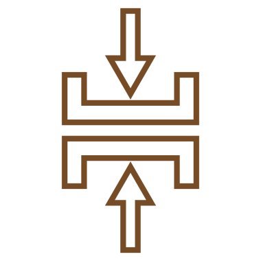 Basınç dikey anahat vektör simgesi