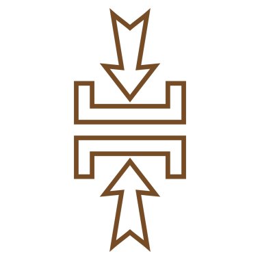 Basınç dikey anahat vektör simgesi