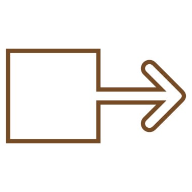 Çekme oku sağ kontur vektör simgesi