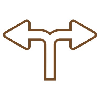 Split ok sol doğru anahat vektör simgesi