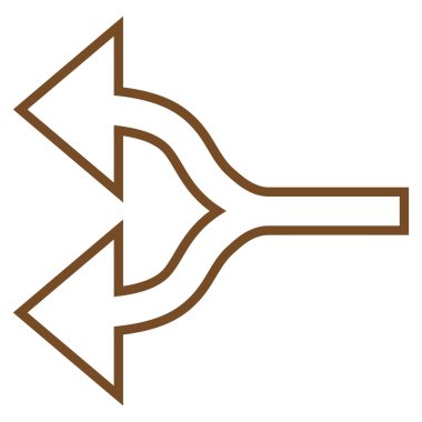 Split oklar sol kontur vektör simgesi