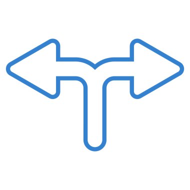 Sol çatallanma ok sağ kontur vektör simgesi