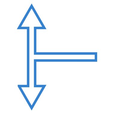 İnce çizgi vektör simgesi aşağı yukarı çatallanma ok