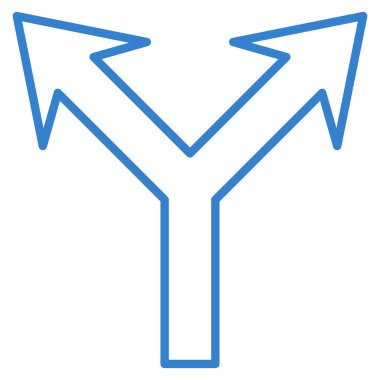 Kontur vektör simge yukarı çatallanma ok