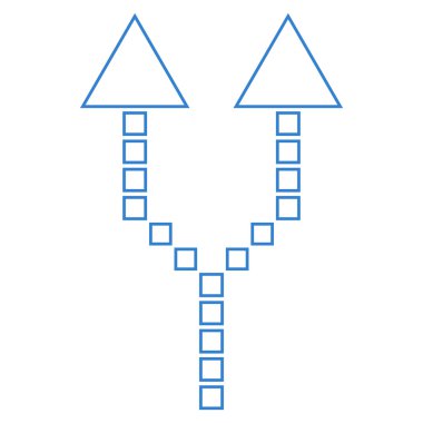 Kontur vektör simge yukarı ok bölmek