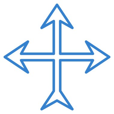 Kavşak okları satırı vektör simgesi ince