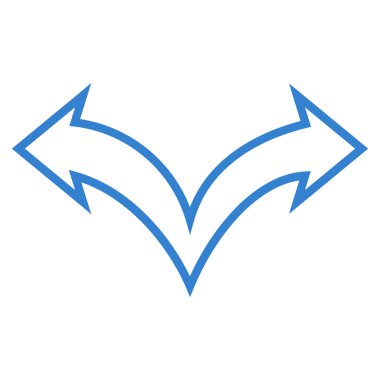 Kavşak ok sol sağ kontur vektör simgesi