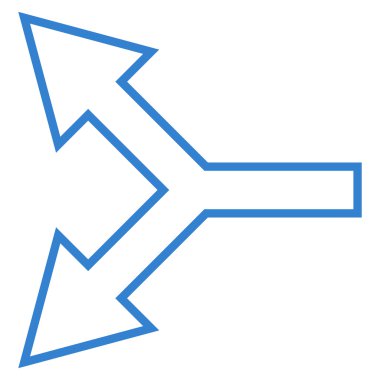 Kavşak ok sol ince çizgi vektör simgesi