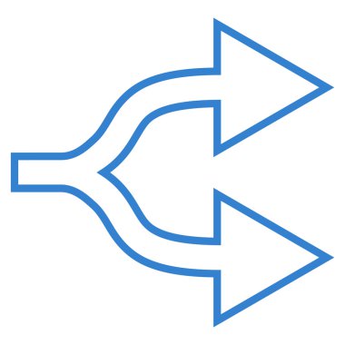 Kontur vektör simgesi sağ birleşim ok