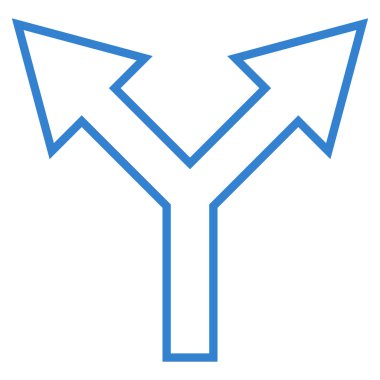 Kontur vektör simge yukarı kavşak ok