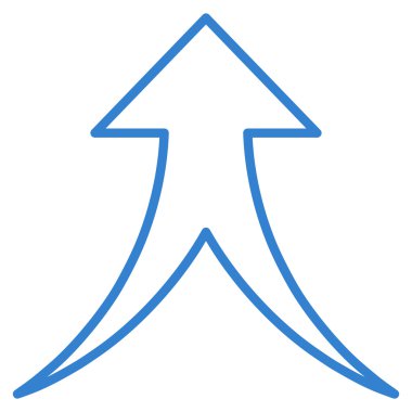 İnce çizgi vektör simge yukarı ok birleştirme