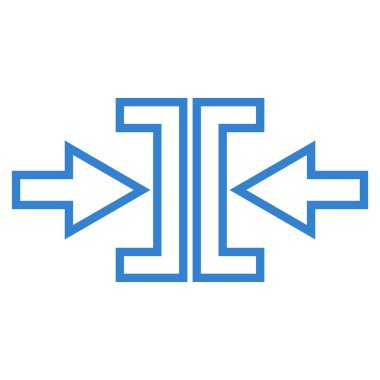 Basınç okları yatay anahat vektör simgesi