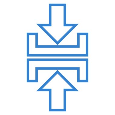 Basınç okları dikey ince çizgi vektör simgesi