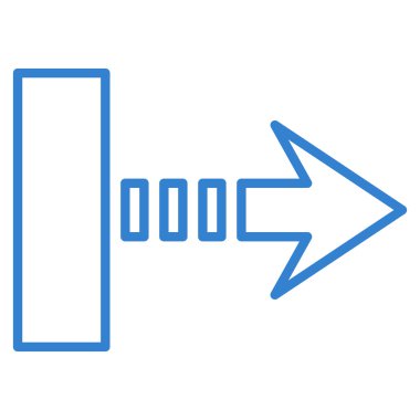 Çekme oku şu ince çizgi vektör simgesi