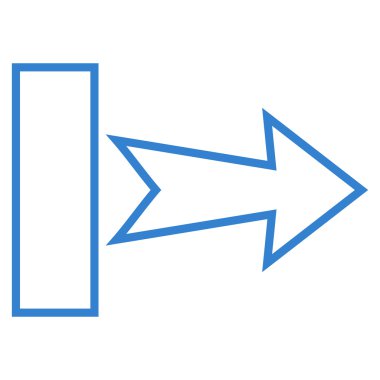 Çekme oku sağ kontur vektör simgesi