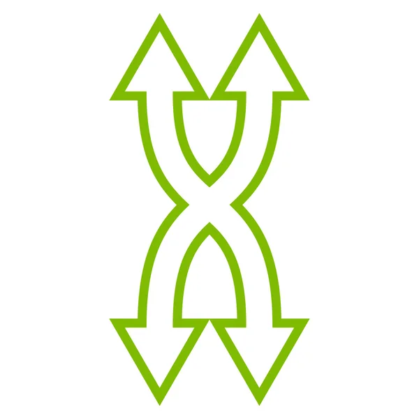 Shuffle Arrows Vertical Contour Vector Icon — Stock Vector