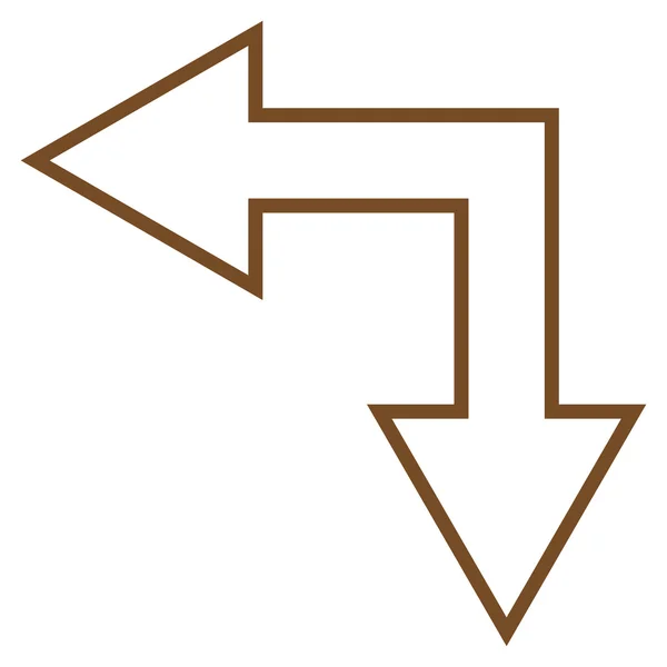 Elección Flecha izquierda hacia abajo línea delgada Vector icono — Archivo Imágenes Vectoriales