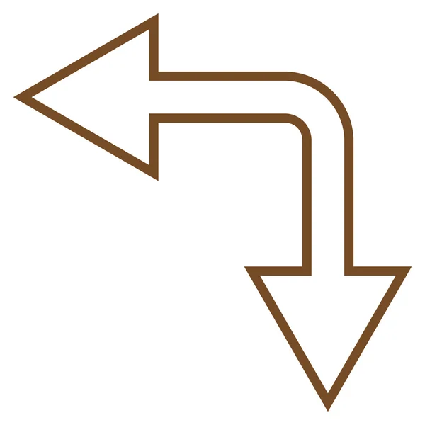 Elección Flecha Izquierda Abajo Carrera Vector Icono — Vector de stock