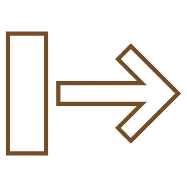 Icône de vecteur de contour droit de flèche de traction — Image vectorielle