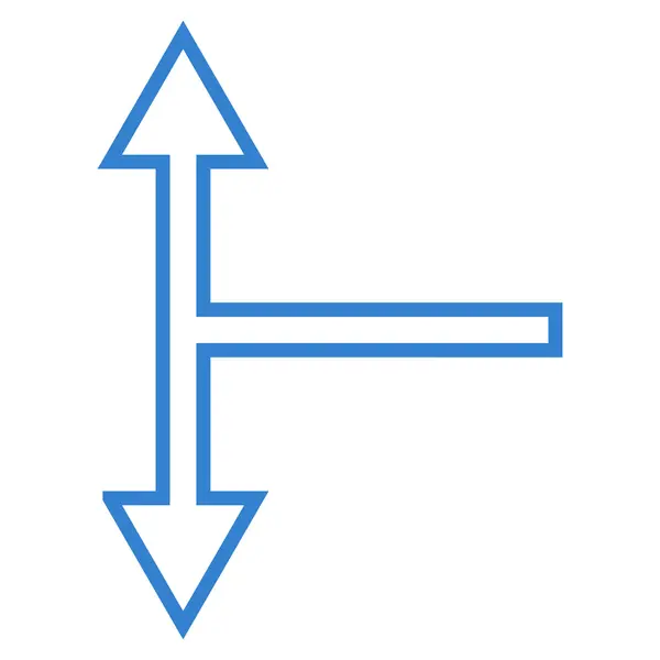 Bifurkationen pil upp ner tunn linje vektor Icon — Stock vektor