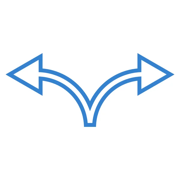 Verdelen van pijl links rechts Contour Vector Icon — Stockvector