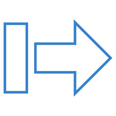 Çekme oku sağ kontur vektör simgesi