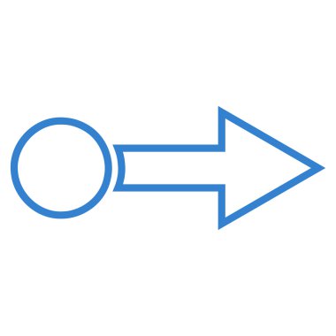 Çekme oku doğru anahat vektör simgesi