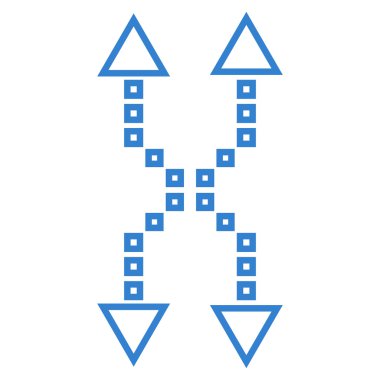 Shuffle okları dikey kontur vektör simgesi