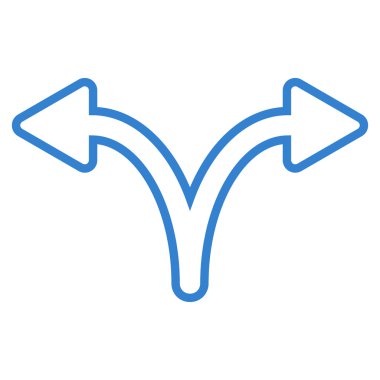 Split ok sol sağ kontur vektör simgesi