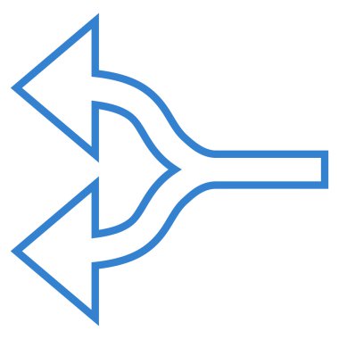 Split oklar sol ince çizgi vektör simgesi