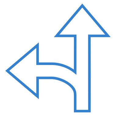 Split yön sol ileri anahat vektör simgesi